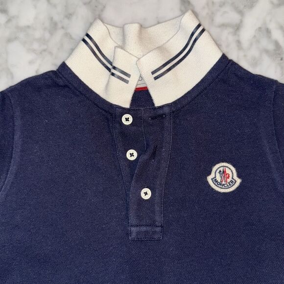 Moncler Logo Navy Blue Kids Polo Shirt 4Y - Picture 3 of 6
